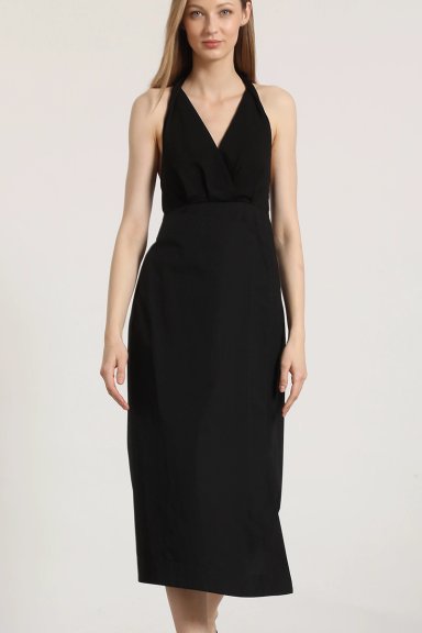 VESTIDO HALTER MIDI LIOLA NEGRO - 4