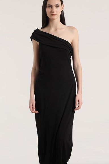 VESTIDO MAXI UN HOMBRO LIOLA MUJER NEGRO - 2