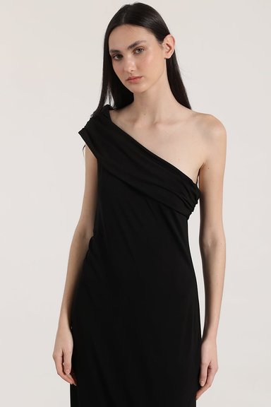 VESTIDO MAXI UN HOMBRO LIOLA MUJER NEGRO - 3