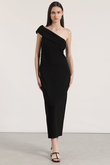 VESTIDO MAXI UN HOMBRO LIOLA MUJER NEGRO - 5