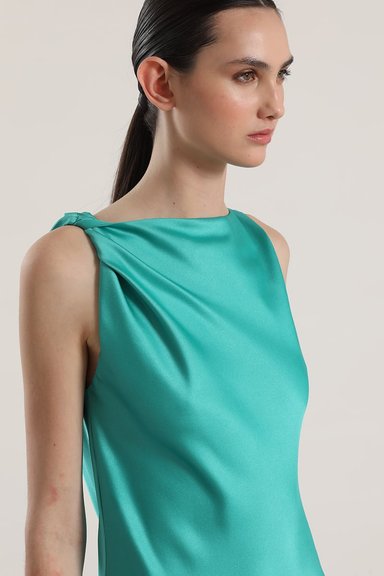 VESTIDO MAXI SATIN LIOLA MUJER VERDE - 2