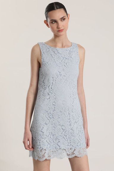 VESTIDO ENCAJE LIOLA MUJER CELESTE - 1