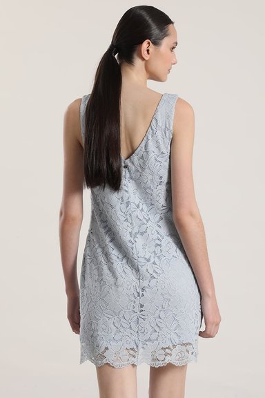 VESTIDO ENCAJE LIOLA MUJER CELESTE - 4