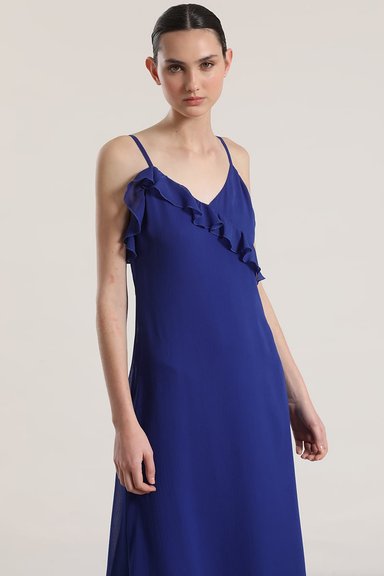 VESTIDO MAXI VOLANTES LIOLA MUJER AZULINO - 2