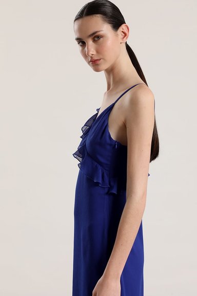VESTIDO MAXI VOLANTES LIOLA MUJER AZULINO - 6