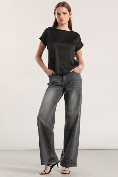 POLERA BASICA SATIN LIOLA MUJER NEGRO - 2
