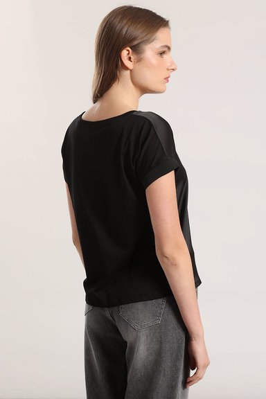POLERA BASICA SATIN LIOLA MUJER NEGRO - 5