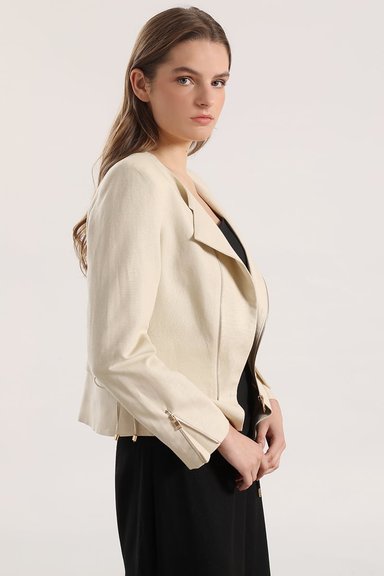 CHAQUETA BIKER LINO LIOLA MUJER BEIGE - 3