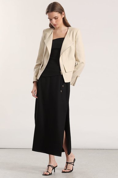 CHAQUETA BIKER LINO LIOLA MUJER BEIGE - 4