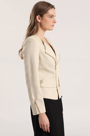 CHAQUETA BIKER LINO LIOLA MUJER BEIGE - 5