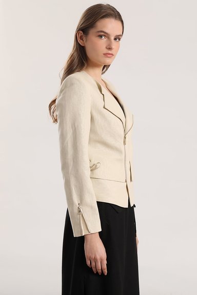CHAQUETA BIKER LINO LIOLA MUJER BEIGE - 6