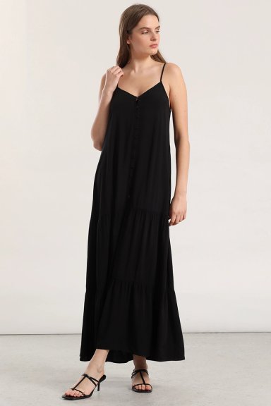 VESTIDO MAXI MUJER LIOLA NEGRO - 1