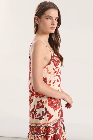 VESTIDO MAXI ESTAMPADO LIOLA MUJER NARANJO - 2