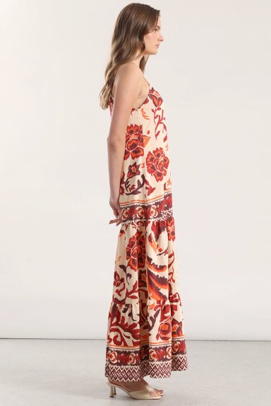 VESTIDO MAXI ESTAMPADO LIOLA MUJER NARANJO - 7