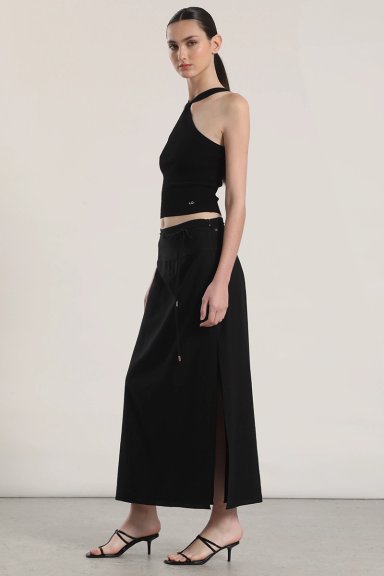 FALDA MIDI LINO MUJER LIOLA NEGRO - 3