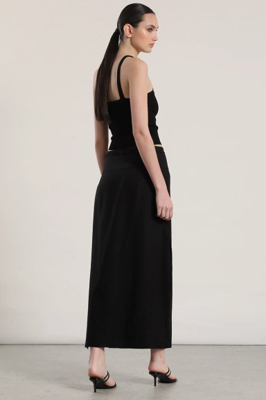 FALDA MIDI LINO MUJER LIOLA NEGRO - 5