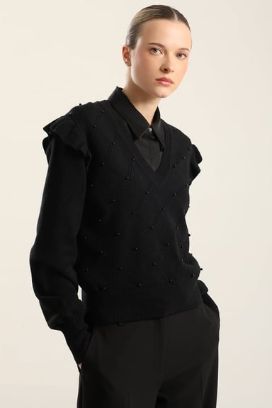 JERSEY PUNTO PERLAS, NEGRO LIOLA - 1