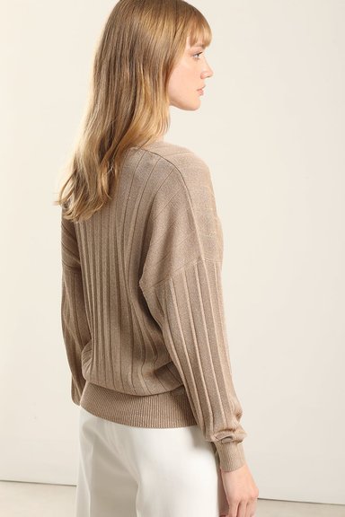 JERSEY PUNTO HILO METALIZADO, CAMEL LIOLA - 4