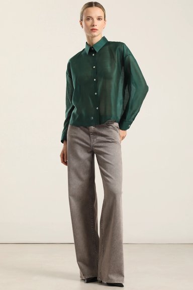 BLUSA SEMI TRANSPARENTE, VERDE LIOLA - 2