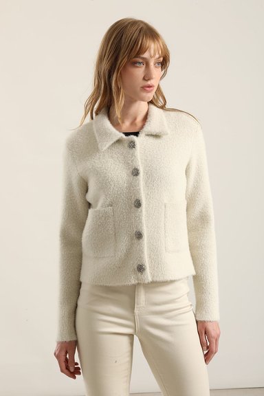 CHAQUETA PUNTO, HILO METALIZADO, BEIGE LIOLA - 1
