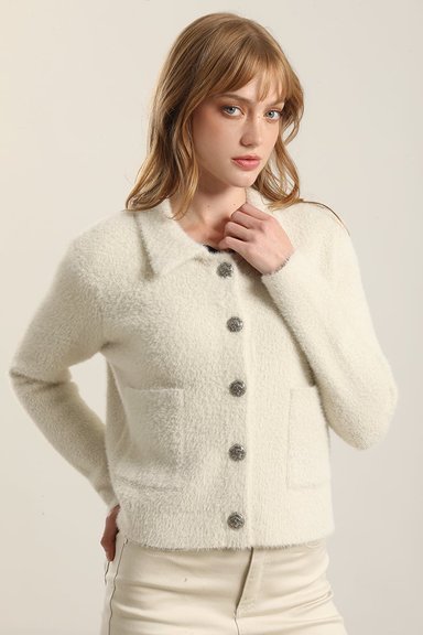 CHAQUETA PUNTO, HILO METALIZADO, BEIGE LIOLA - 2