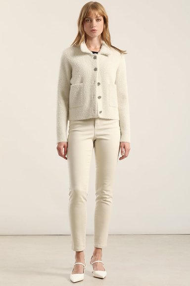 CHAQUETA PUNTO, HILO METALIZADO, BEIGE LIOLA - 4