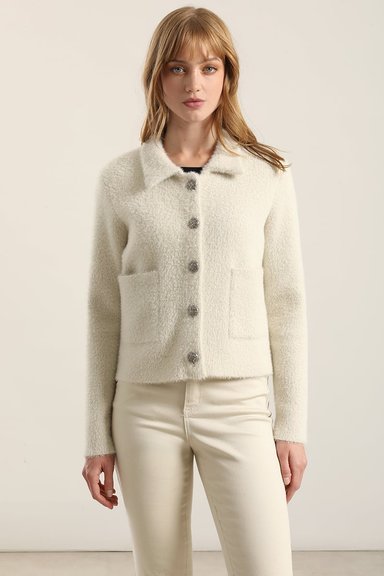 CHAQUETA PUNTO, HILO METALIZADO, BEIGE LIOLA - 5