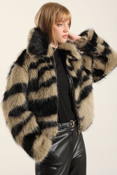 CHAQUETA EFECTO PIEL, NEGRO LIOLA - 1