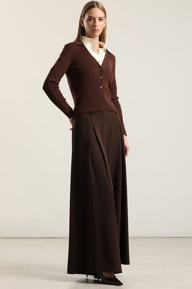 JERSEY TEJIDO BOTONES DELANTERO, CHOCOLATE LIOLA - 1