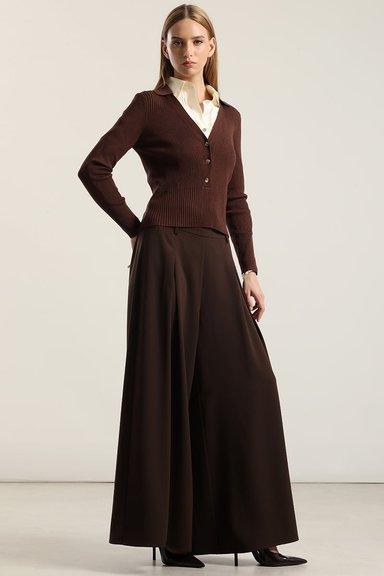 JERSEY TEJIDO BOTONES DELANTERO, CHOCOLATE LIOLA - 7