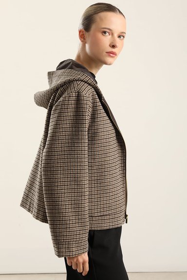 CHAQUETA FANTASIA CAPUCHA, BEIGE  LIOLA - 1