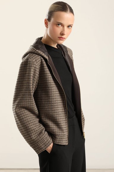 CHAQUETA FANTASIA CAPUCHA, BEIGE  LIOLA - 3
