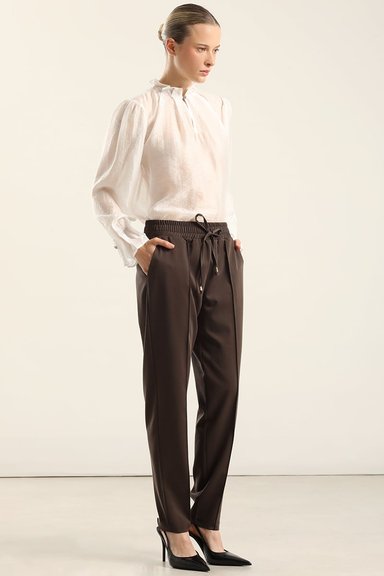 PANTALON PITILLO, TIRO ALTO, CHOCOLATE LIOLA - 1