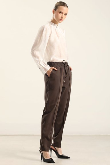 PANTALON PITILLO, TIRO ALTO, CHOCOLATE LIOLA - 4