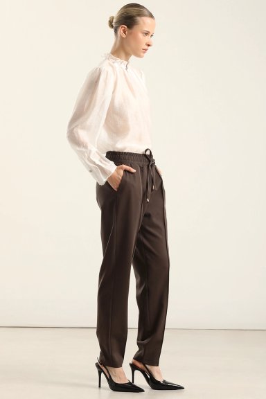 PANTALON PITILLO, TIRO ALTO, CHOCOLATE LIOLA - 5
