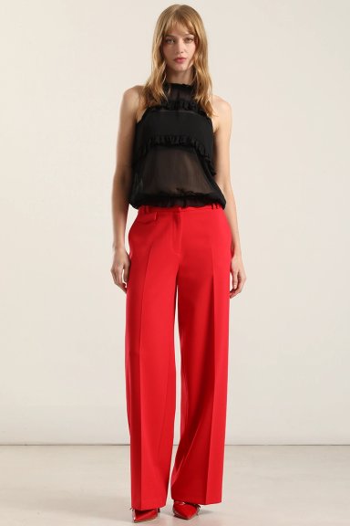 PANTALON ANCHO, TIRO ALTO, ROJO LIOLA - 1