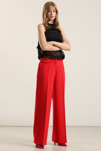 PANTALON ANCHO, TIRO ALTO, ROJO LIOLA - 5