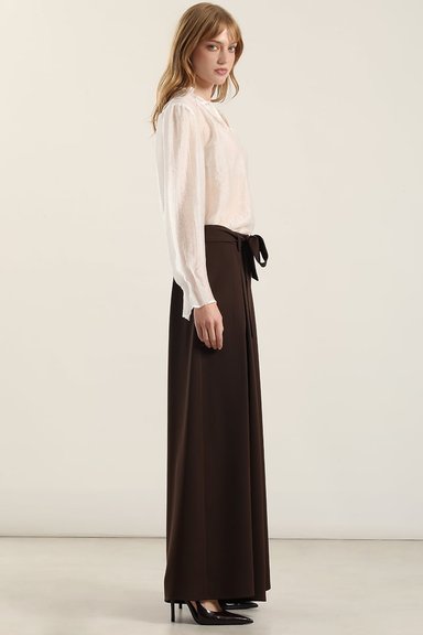 PANTALON PALAZZO PLIEGUES, CHOCOLATE LIOLA - 2