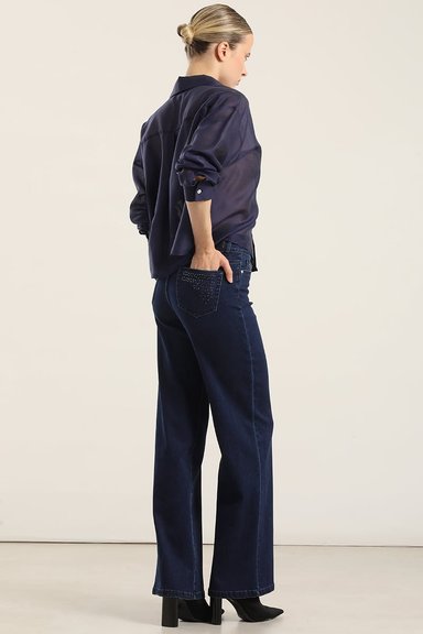 JEANS STRAIGHT, APLICACION LENTEJUELAS, INDIGO LIOLA - 4