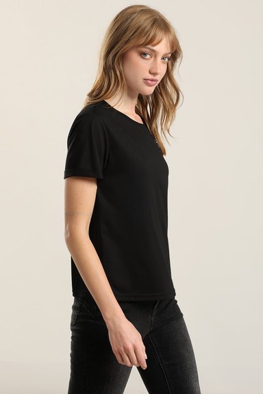 POLERA APLICACION FLOR JOYA, NEGRO LIOLA - 5
