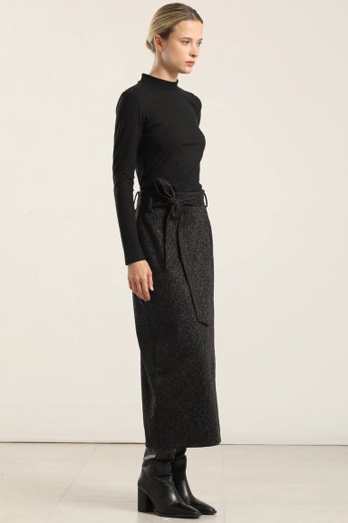FALDA MIDI ANIMAL PRINT, NEGRO LIOLA - 4