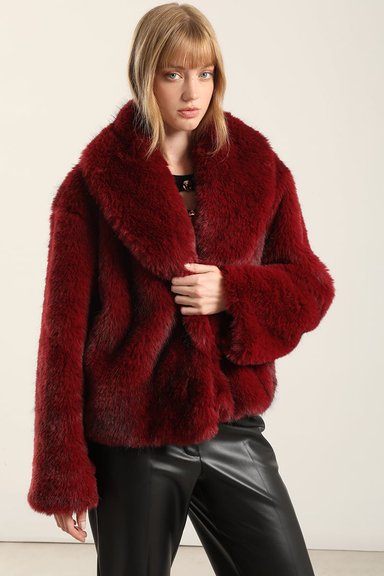 CHAQUETA EFECTO PIEL MATIZADA, ROJO LIOLA - 1