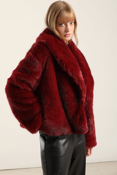 CHAQUETA EFECTO PIEL MATIZADA, ROJO LIOLA - 5