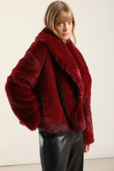 CHAQUETA EFECTO PIEL MATIZADA, ROJO LIOLA - 5