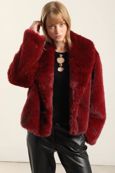 CHAQUETA EFECTO PIEL MATIZADA, ROJO LIOLA - 6