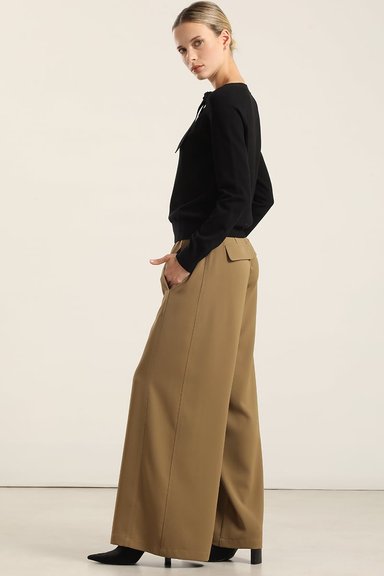 PANTALON ANCHO, TIRO ALTO, CAMEL LIOLA - 5