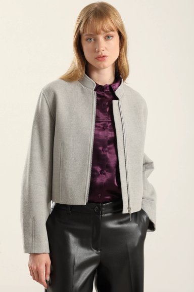 CHAQUETA BOMBER, MUFLON MELANGE GRIS LIOLA - 1