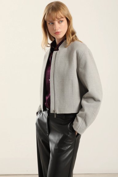 CHAQUETA BOMBER, MUFLON MELANGE GRIS LIOLA - 5