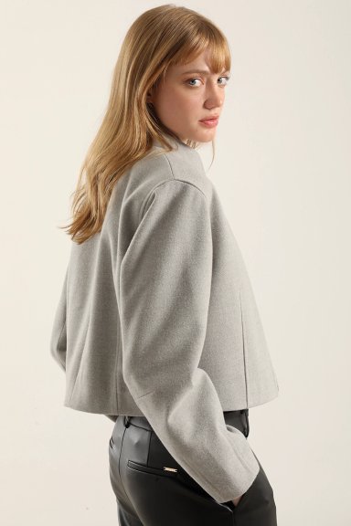 CHAQUETA BOMBER, MUFLON MELANGE GRIS LIOLA - 6