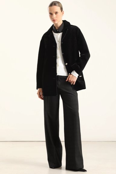 CHAQUETON GABARDINA EFECTO TERCIOPELO, NEGRO LIOLA - 2